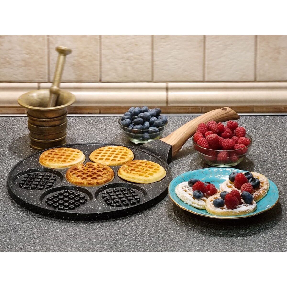 Patelnia do mini gofrów 26cm placków pancake na indukcję gaz KINGHOFF