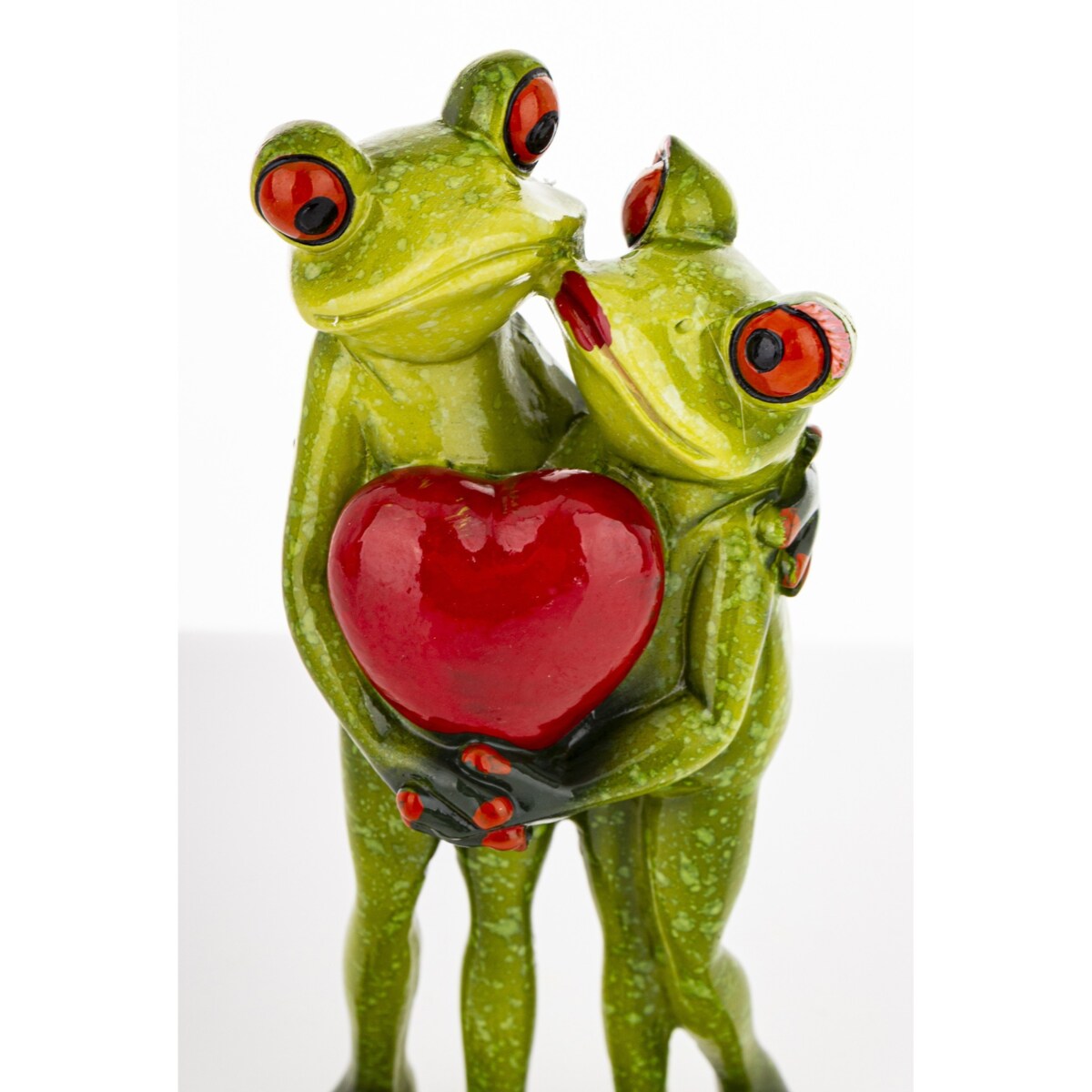 Dekoracja - para zielonych żabek 16x10x5,5 cm RANE z sercem