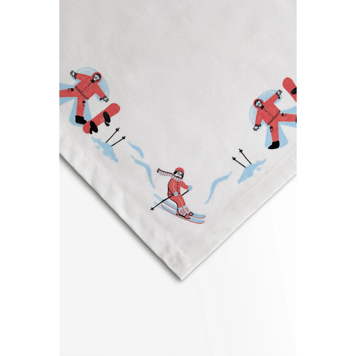 Obrus świąteczny - Narciarze 140x140 cm