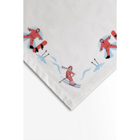 Obrus świąteczny - Narciarze 140x140 cm