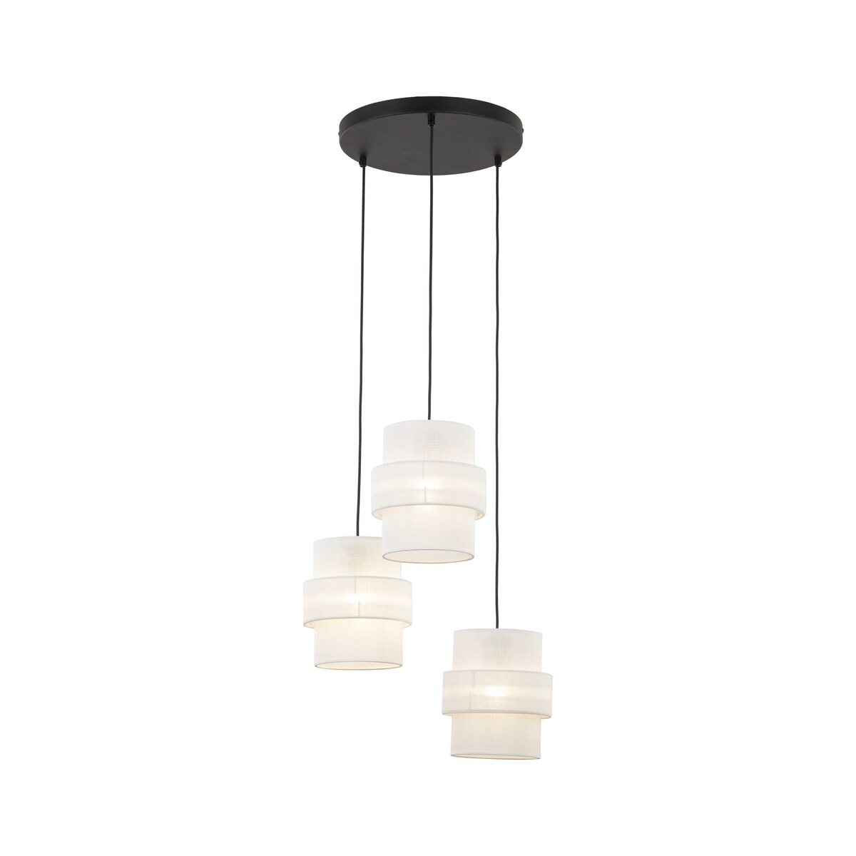 Lampa wisząca TK Lighting CALISTO WHITE 6018 3xE27 biała-czarna regulowana 45 cm do jadalni i kuchni
