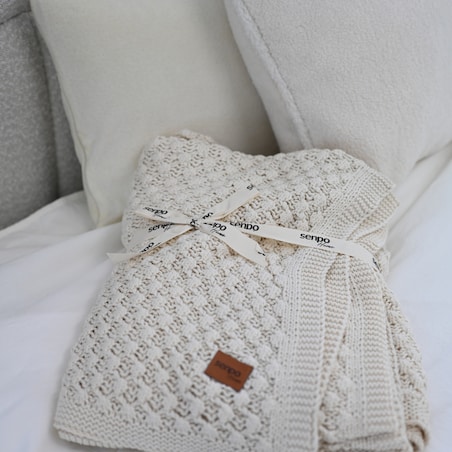 Koc dzianinowy Senpo Orzechowy