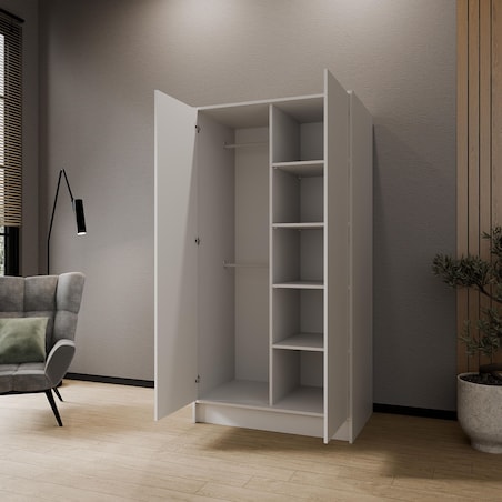 Szafa gładka 100 ALA bez lustra i bez uchwytów, biała