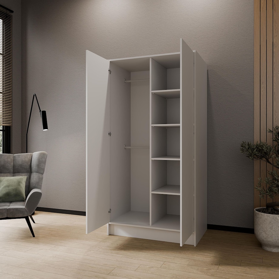 Szafa gładka 100 ALA bez lustra i bez uchwytów, biała