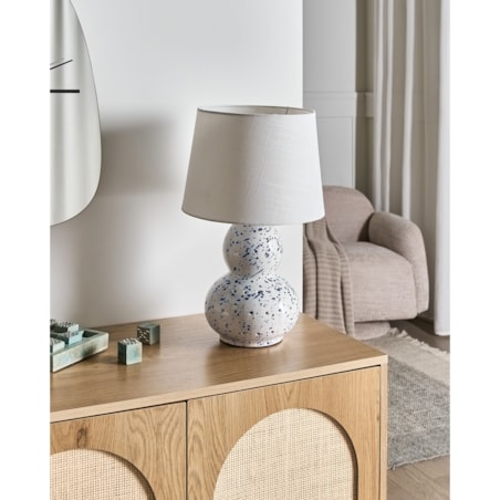 Lampa stołowa MACAL Ceramika Biały/ niebieski