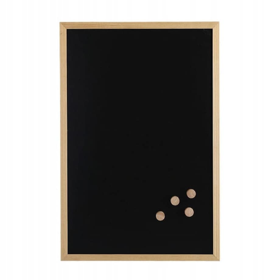 Tablica Kredowa magnetyczna Czarna z Ramką 60 x 40 na Ścianę do Zawieszenia