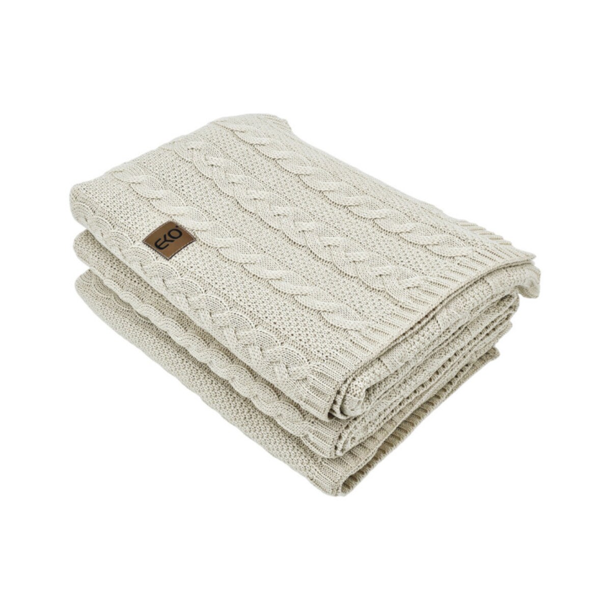 Koc dzianinowy bawełniany 150x200 cm – VENEZIA LATTE