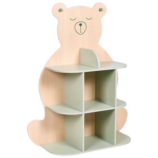 Regał ELWOOD 108 cm Jasny brąz/ zielony