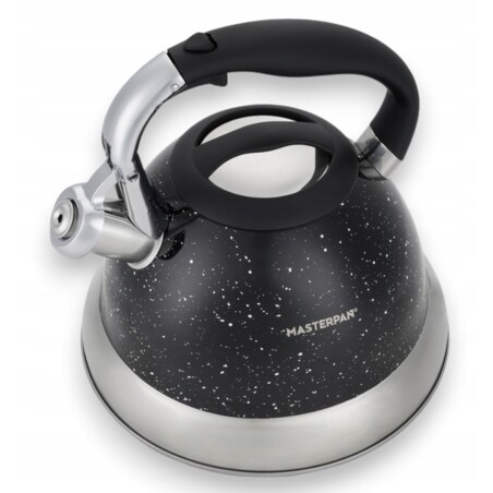 Duży Czarny Marmurkowy Czajnik Z Gwizdkiem Stalowy 3L Na Indukcję Gaz