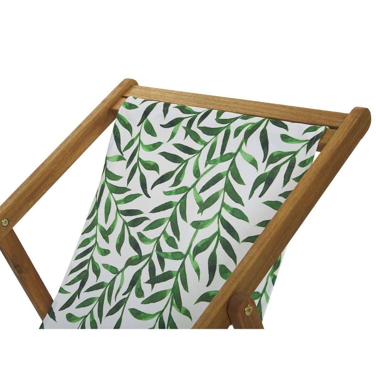 Zestaw 2 leżaków ogrodowych jasne drewno akacjowe wzór w liście ANZIO