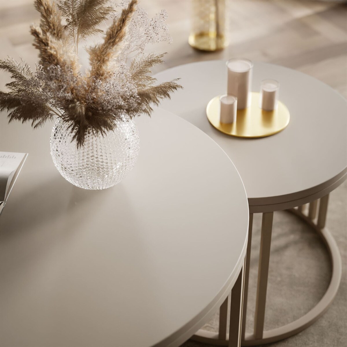 Stolik kawowy LORI 2w1 KASZMIR MAT, blat kaszmir mat