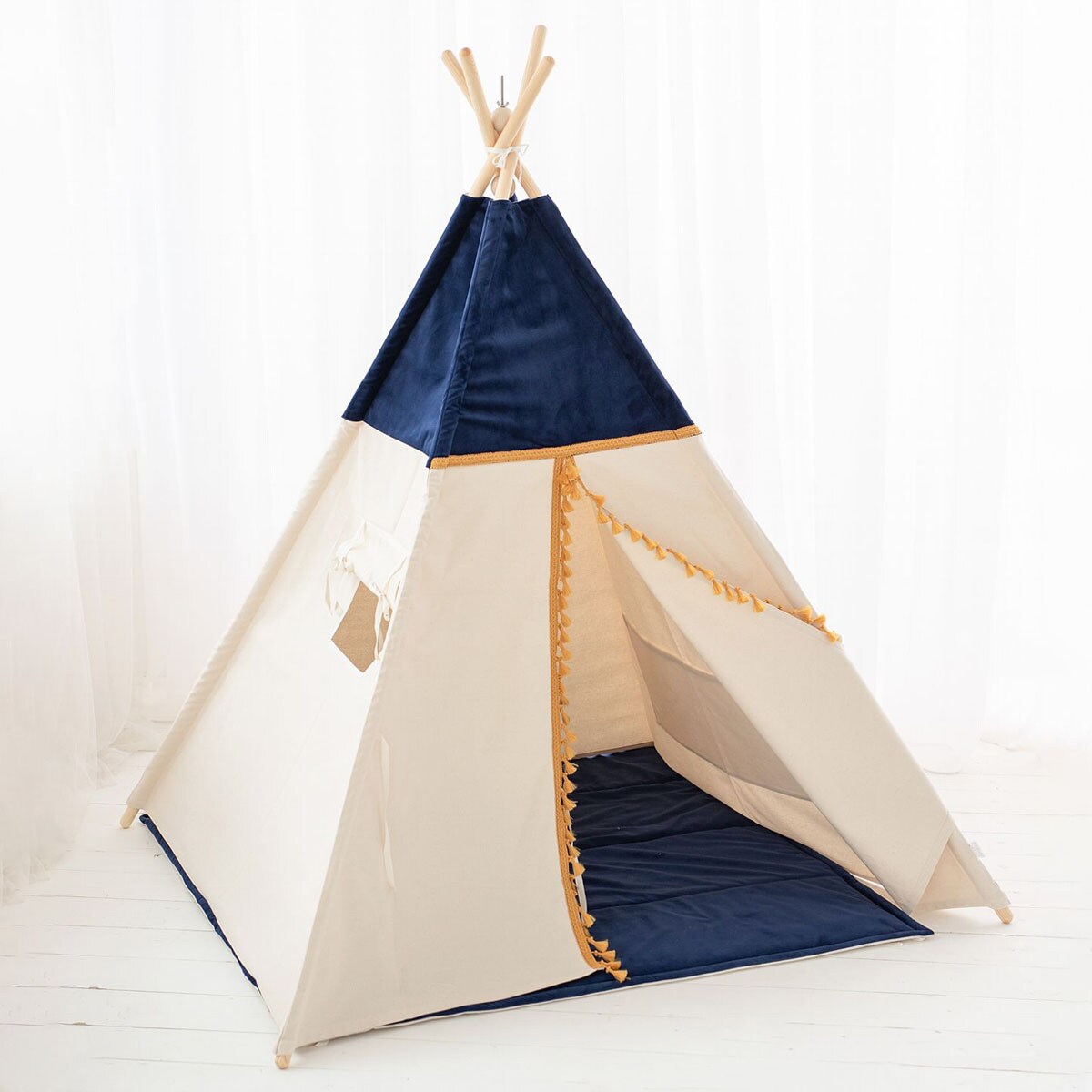 Namiot tipi Blue Velvet, zestaw tipi z matą