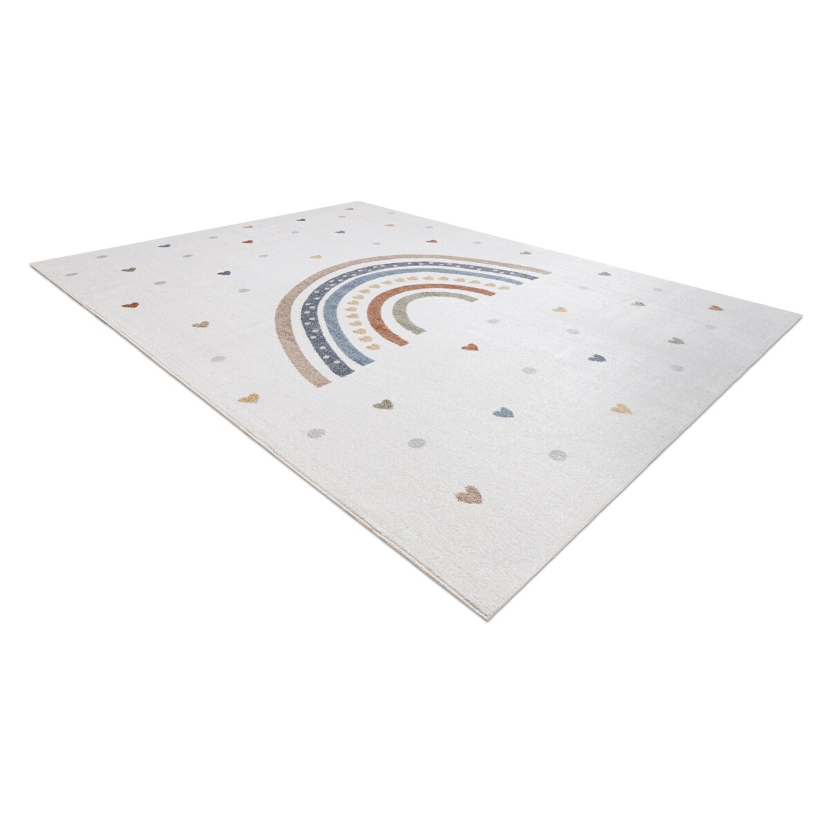 Dywan BONO 8302 Tęcza, serca kremowy / 160x220 cm