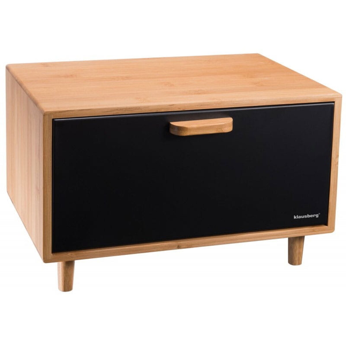 Chlebak bambusowy pojemnik na pieczywo chleb czarny KLAUSBERG