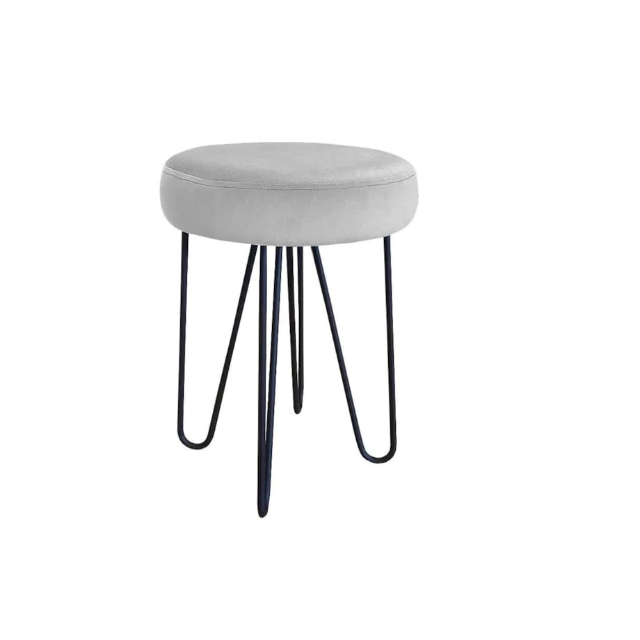 Taboret TORIN 2 MG VELVET jasnoszary