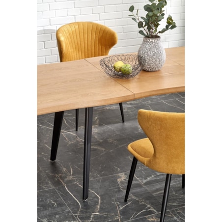 STÓŁ ROZKŁADANY Sonik 150-210 cm OKLEINA DĘBOWA czarne nogi