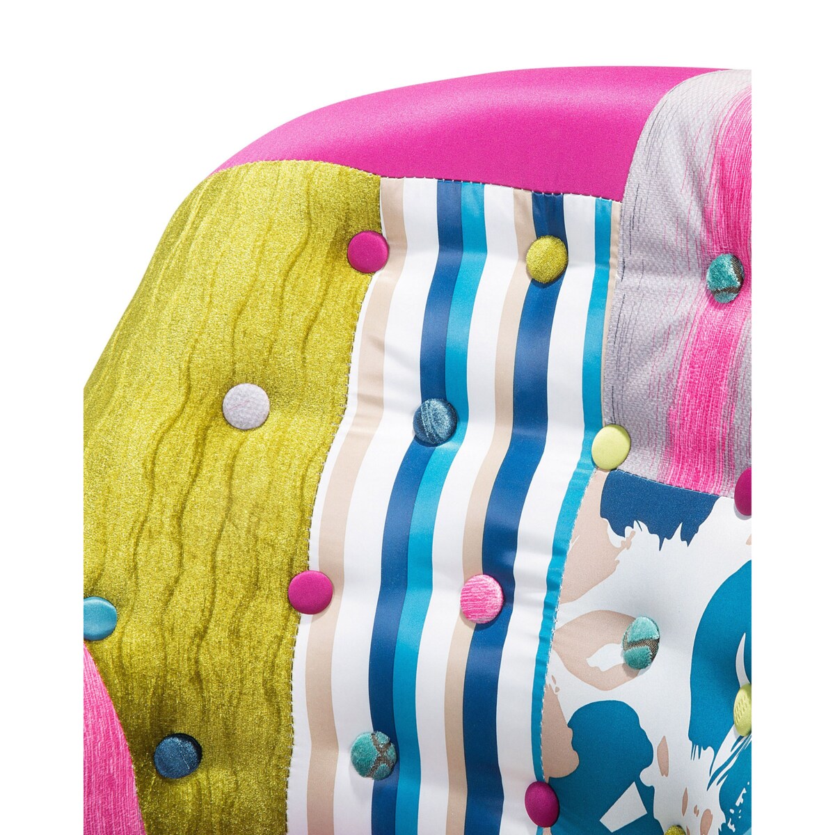 Fotel patchwork niebieski MANDAL