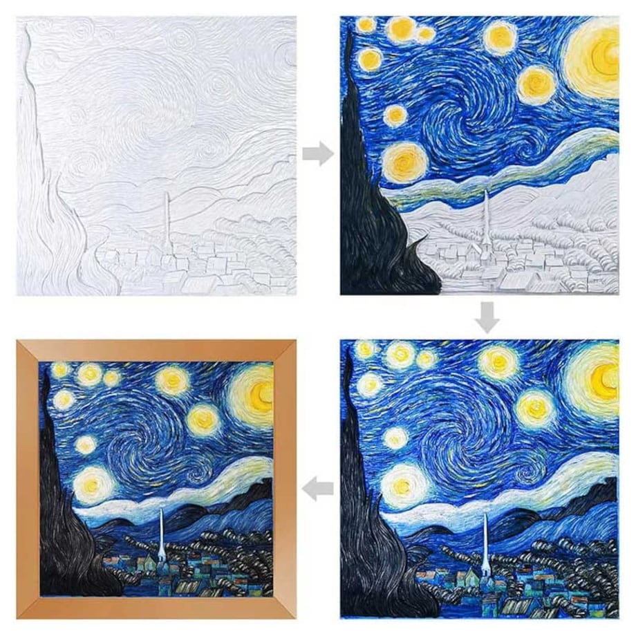 Malowanie 3D - Płaskorzeźba Gwiaździste niebo