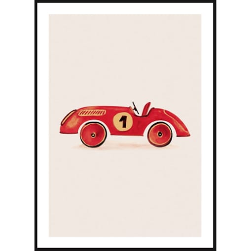 Poster Story, Plakat, Obraz - Czerwony Samochód Wyścigowy, wymiary 30 x 42 cm