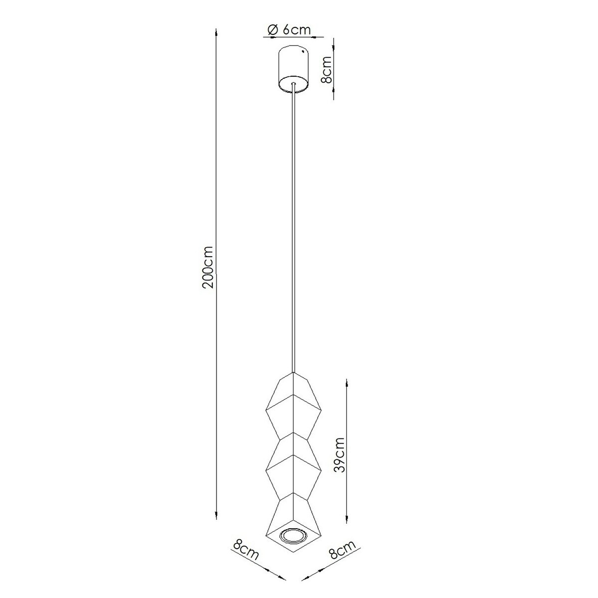 Lampa wisząca KUBBE średnia S