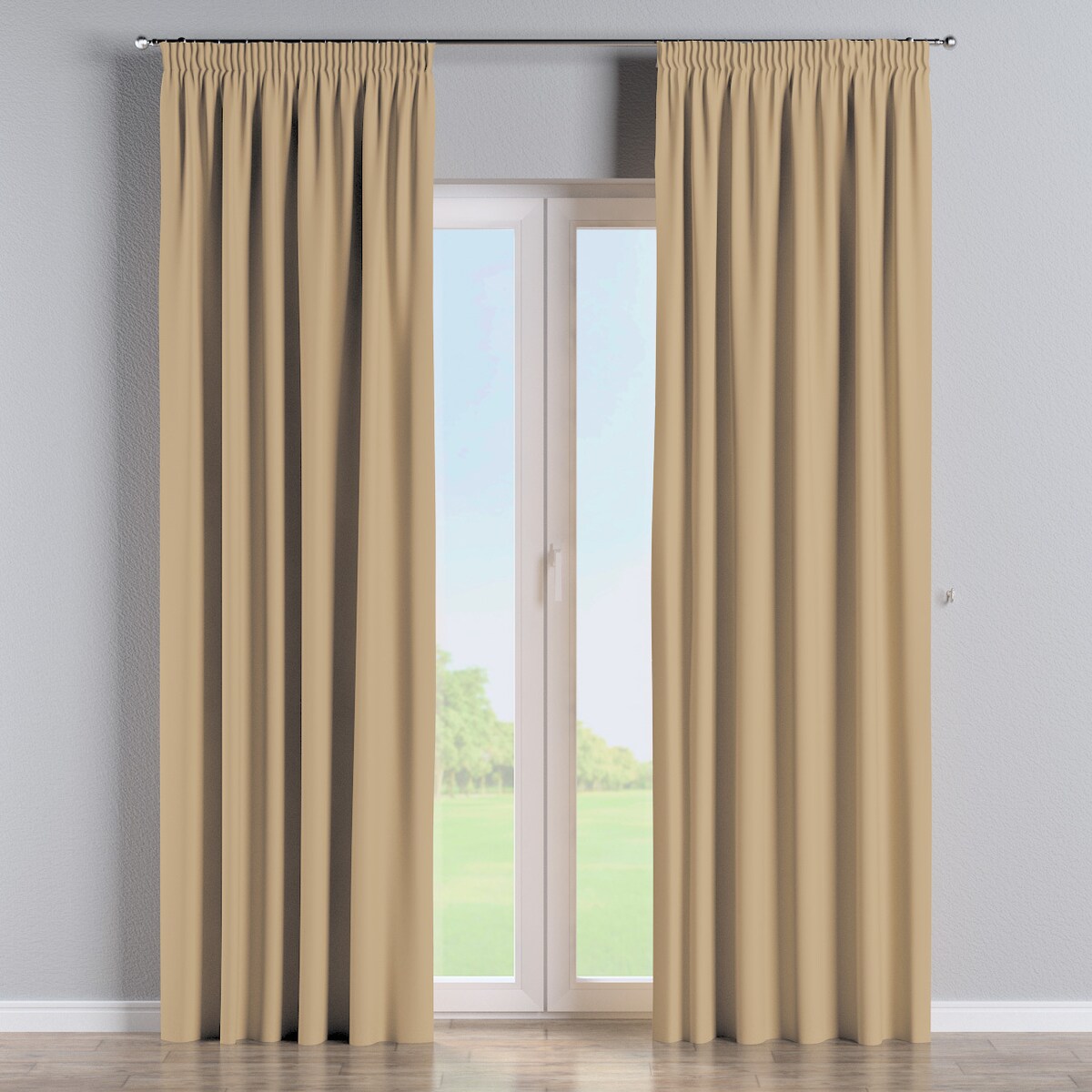 Zasłona na taśmie marszczącej 1 szt. 130x245 złocisty beż