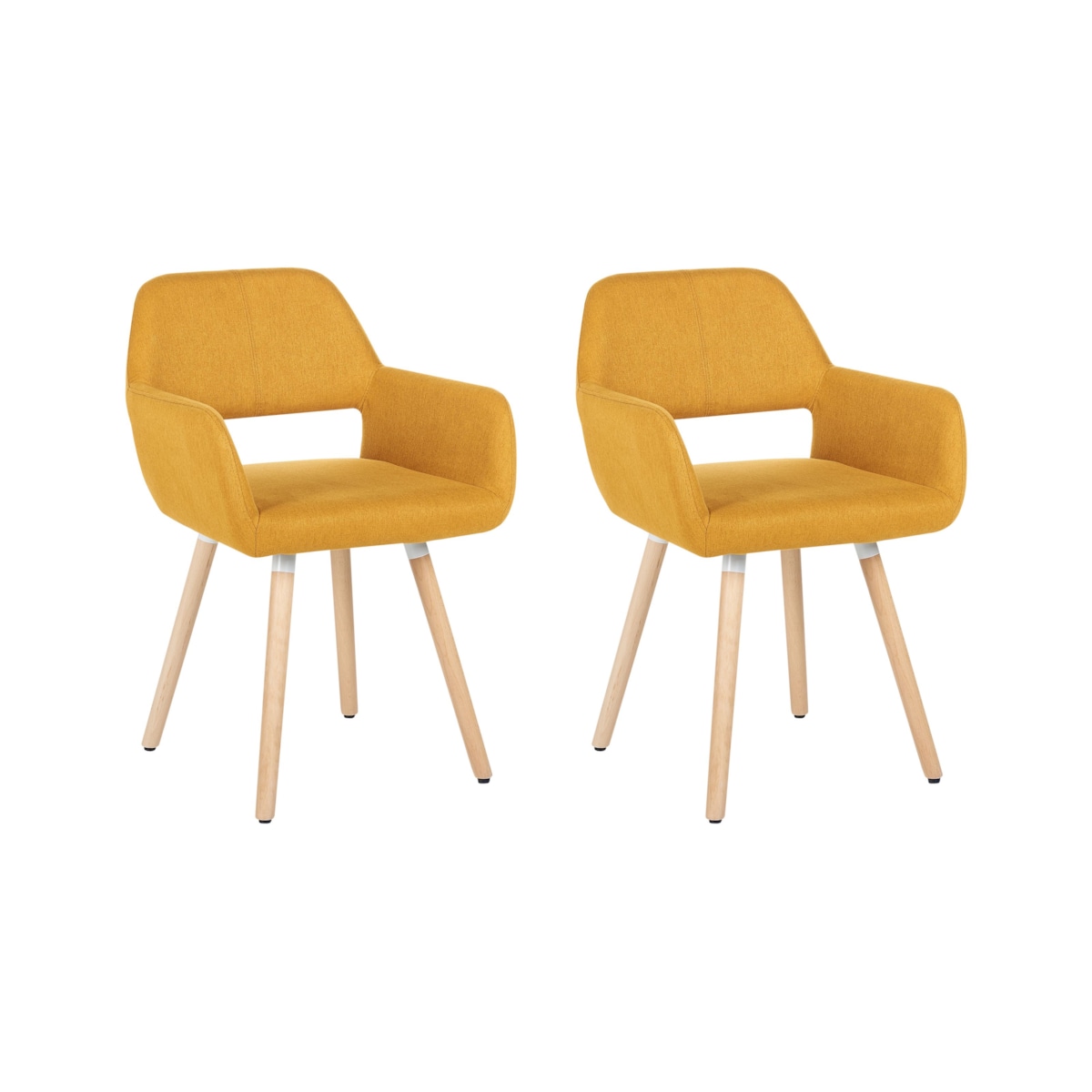 Zestaw 2 krzeseł do jadalni CHICAGO Musztardowy