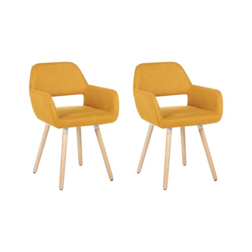 Zestaw 2 krzeseł do jadalni CHICAGO Musztardowy