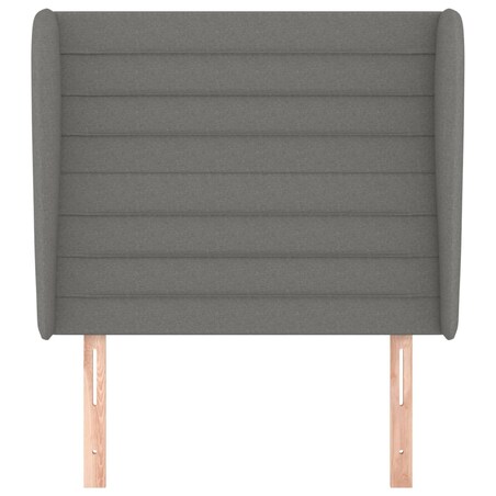 vidaXL Zagłówek uszak, ciemnoszary, 103x23x118/128 cm, tkanina