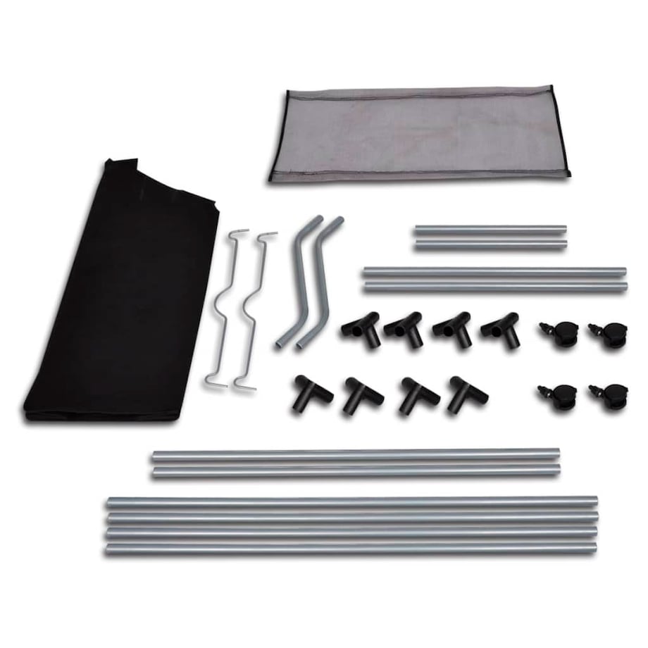 vidaXL Sortownik na pranie z 4 pojemnikami, czarno-szary