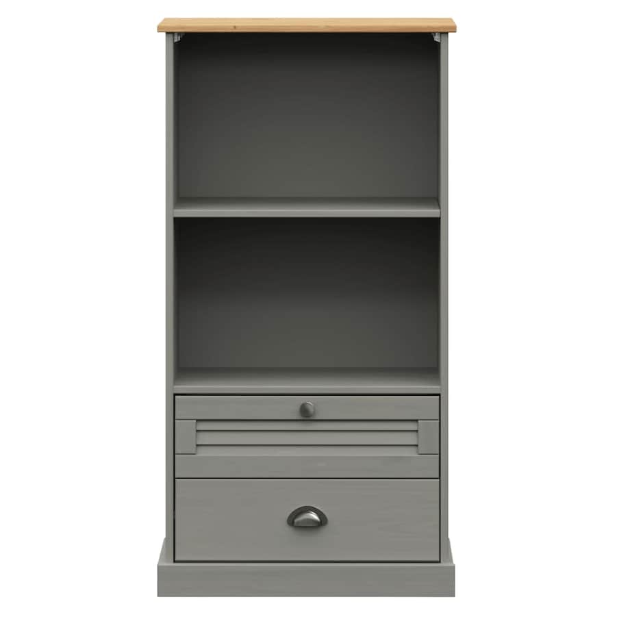 vidaXL Szafka na książki VIGO, szara, 60x35x114,5 cm, drewno sosnowe