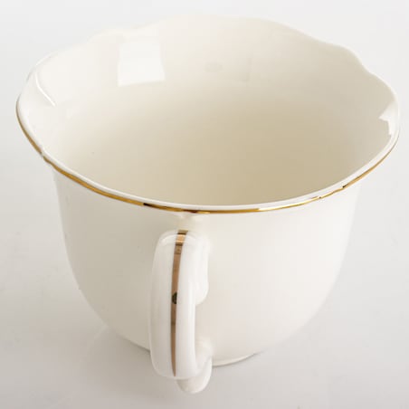 Filiżanka 7x9,5x12,5 cm 220 ml ze spodkiem Ø 15,5 cm KOPP-2 biała ze złotym brzegiem