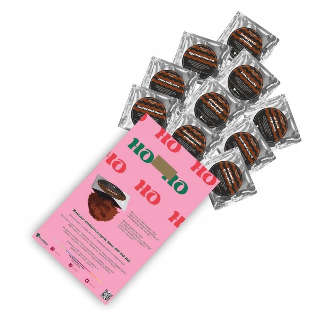 ŚWIĄTECZNY ZESTAW PREZENTOWY KAWA SMAKOWA MIELONA PREMIUM 10 SMAKÓW - PREZENT UPOMINEK NA MIKOŁAJA ŚWIĘTA GWIAZDKĘ BOŻE NARODZENIE POD CHOINKĘ DLA KOBIETY FACETA