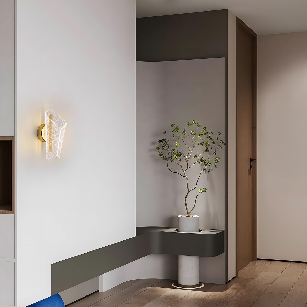 Kinkiet G030-W Led Złoty, Metal, Tworzywo Sztuczne