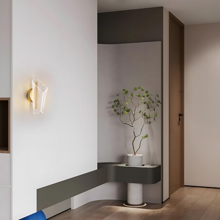 Kinkiet G030-W Led Złoty, Metal, Tworzywo Sztuczne