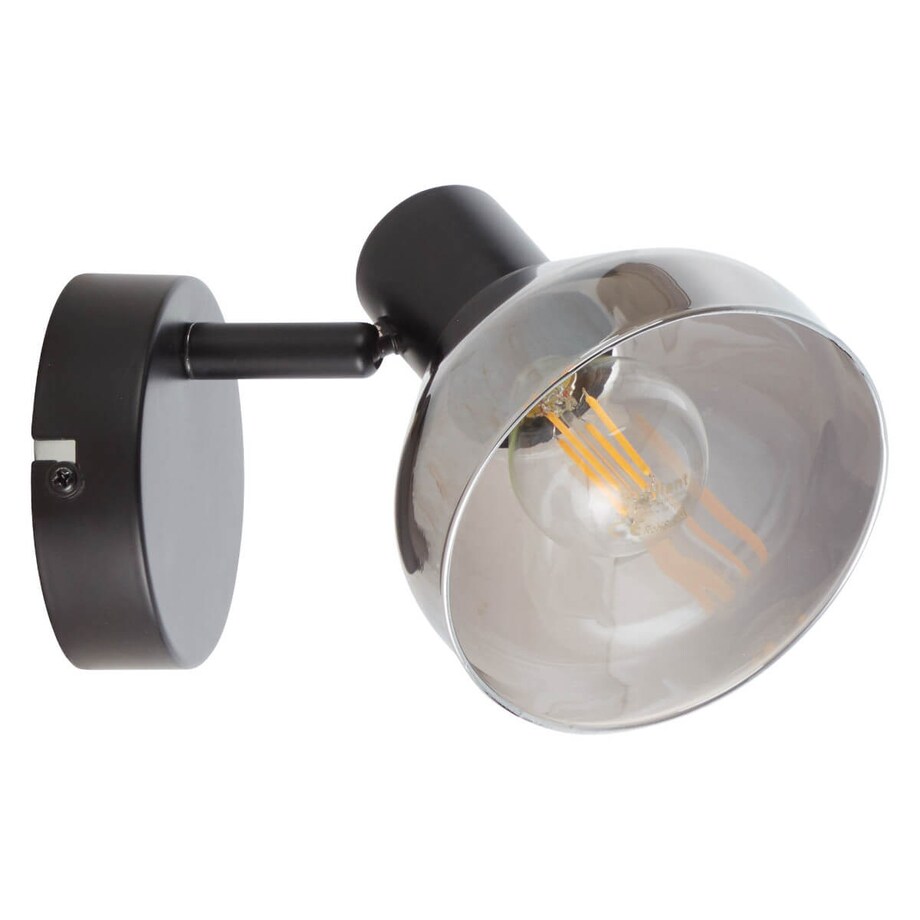 Ścienna lampa Reflekt 82710/06 Brilliant szklany klosz dymiony czarna