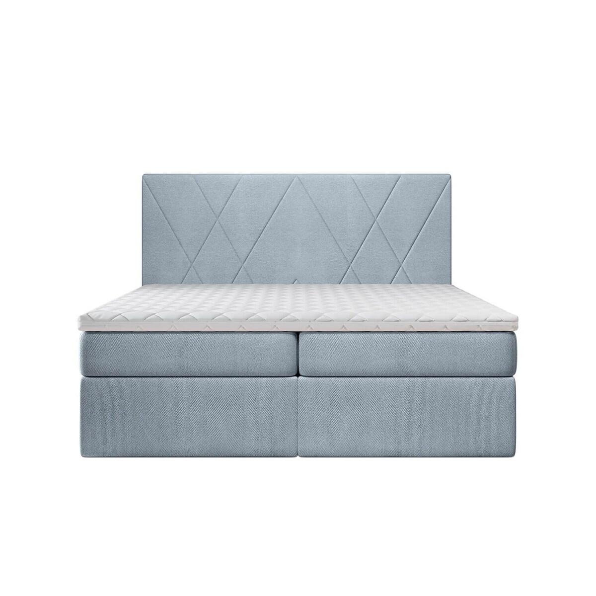 Łóżko kontynentalne ALLIE 160x200 z pojemnikiem, Niebieskoszary, tkanina Megan 360