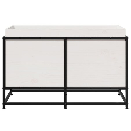 vidaXL Donica ogrodowa, biała, 80x40x50 cm, lite drewno sosnowe