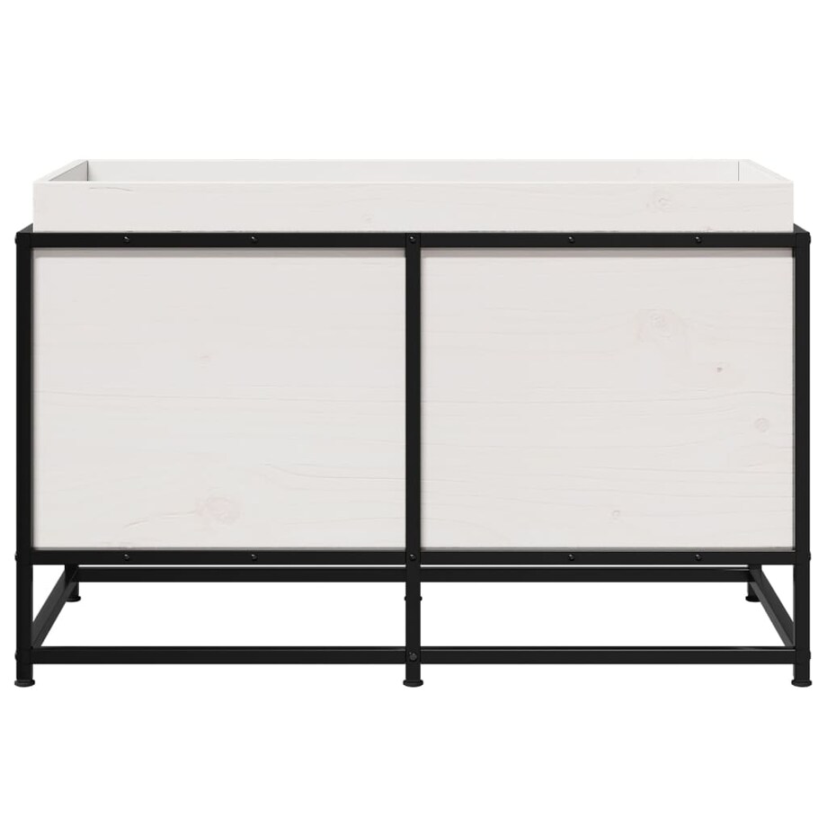 vidaXL Donica ogrodowa, biała, 80x40x50 cm, lite drewno sosnowe