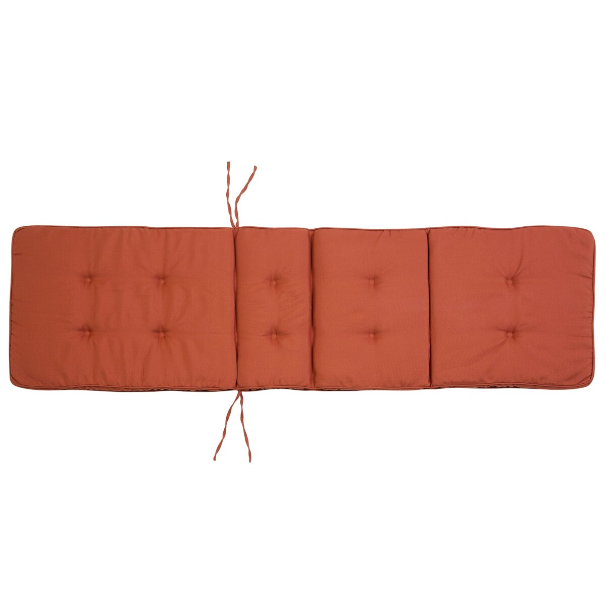 Leżak ogrodowy drewno akacjowe z poduszką czerwoną AMATNEA