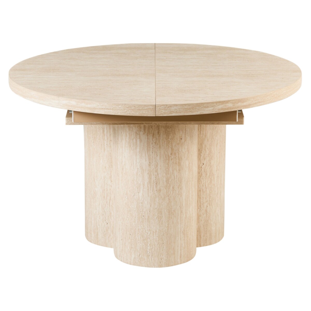 Stół do jadalni rozkładany MORAINE Efekt trawertynu 120 cm 120/160 cm