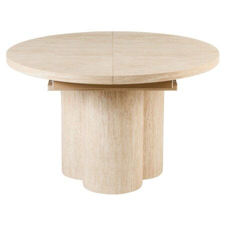 Stół do jadalni rozkładany MORAINE Efekt trawertynu 120 cm 120/160 cm