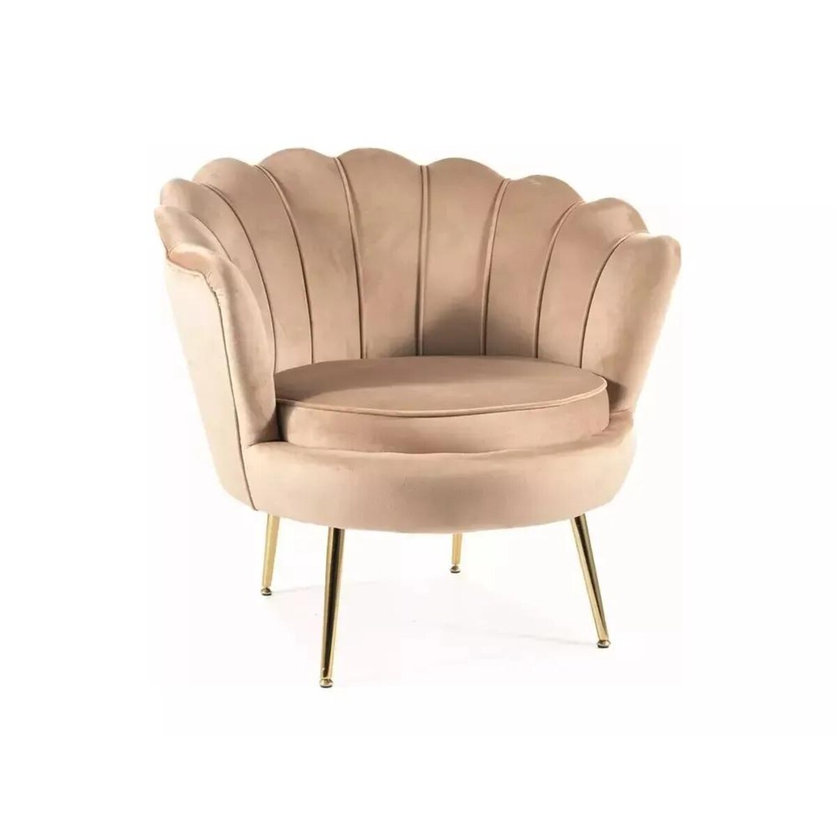 Fotel tapicerowany CAMELLIA 1 VELVET beżowy