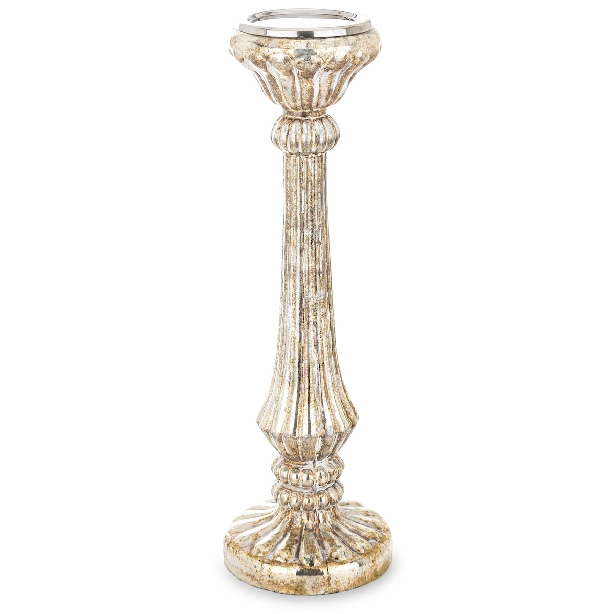 Świecznik szklany kolumnowy 52,5x16,5x16,5 cm COLONNA białozłoty