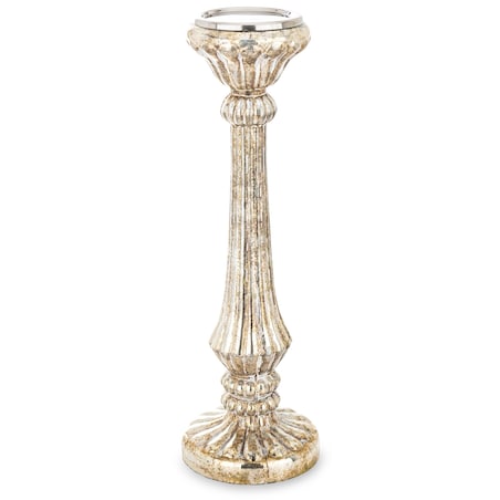 Świecznik szklany kolumnowy 52,5x16,5x16,5 cm COLONNA białozłoty