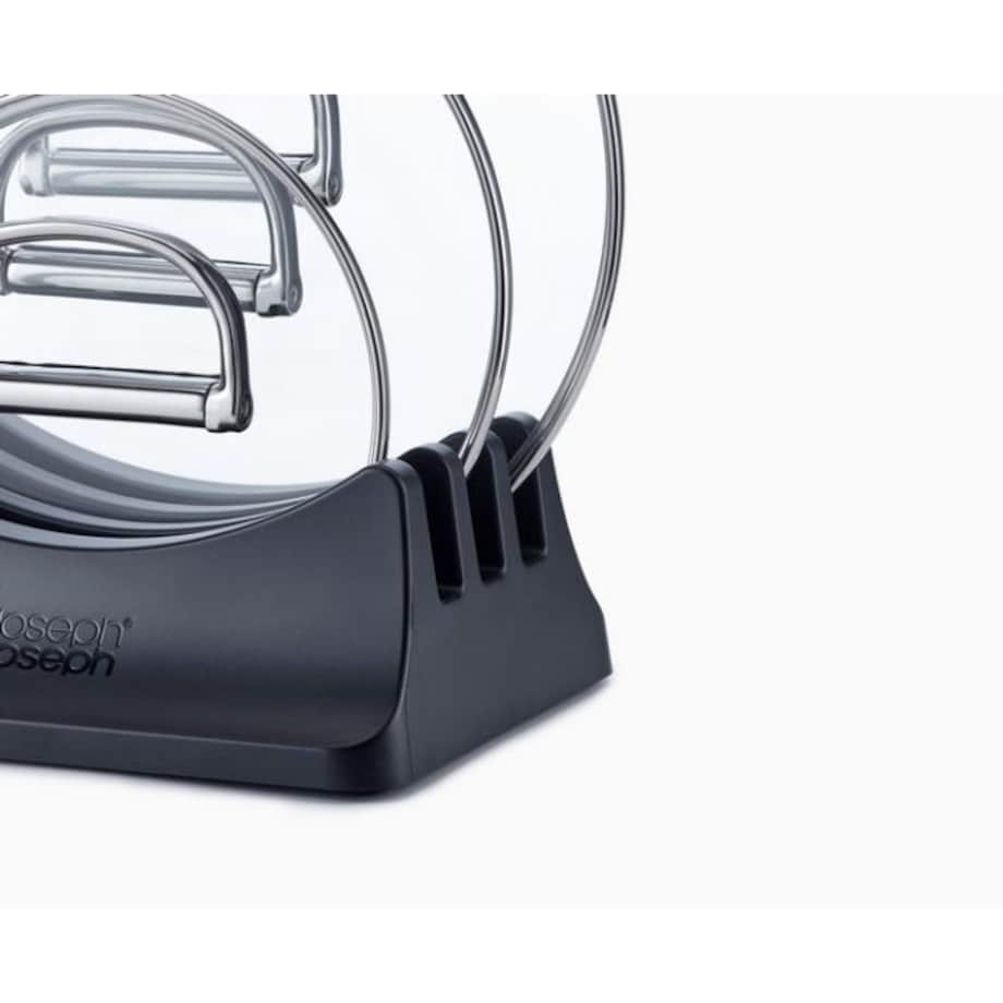 Zestaw 3 naczyń z pokrywkami + stojak Space Joseph Joseph