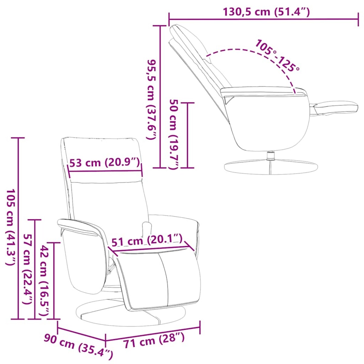 vidaXL Rozkładany fotel masujący z podnóżkiem, czarny, sztuczna skóra