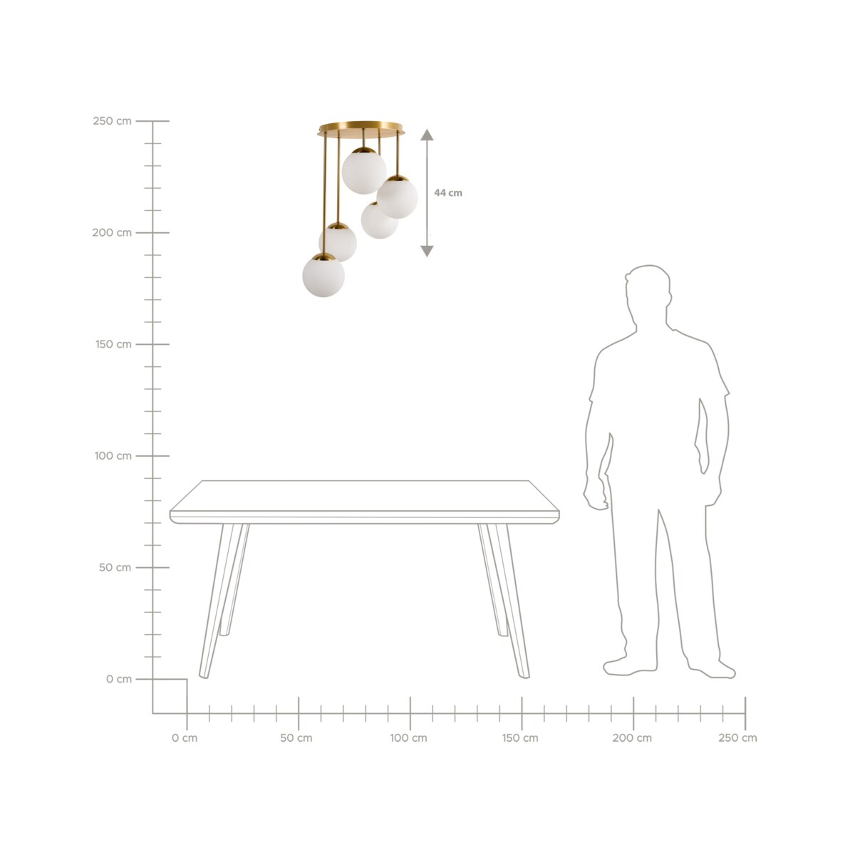 Lampa wisząca RIANA Metal Mosiężny