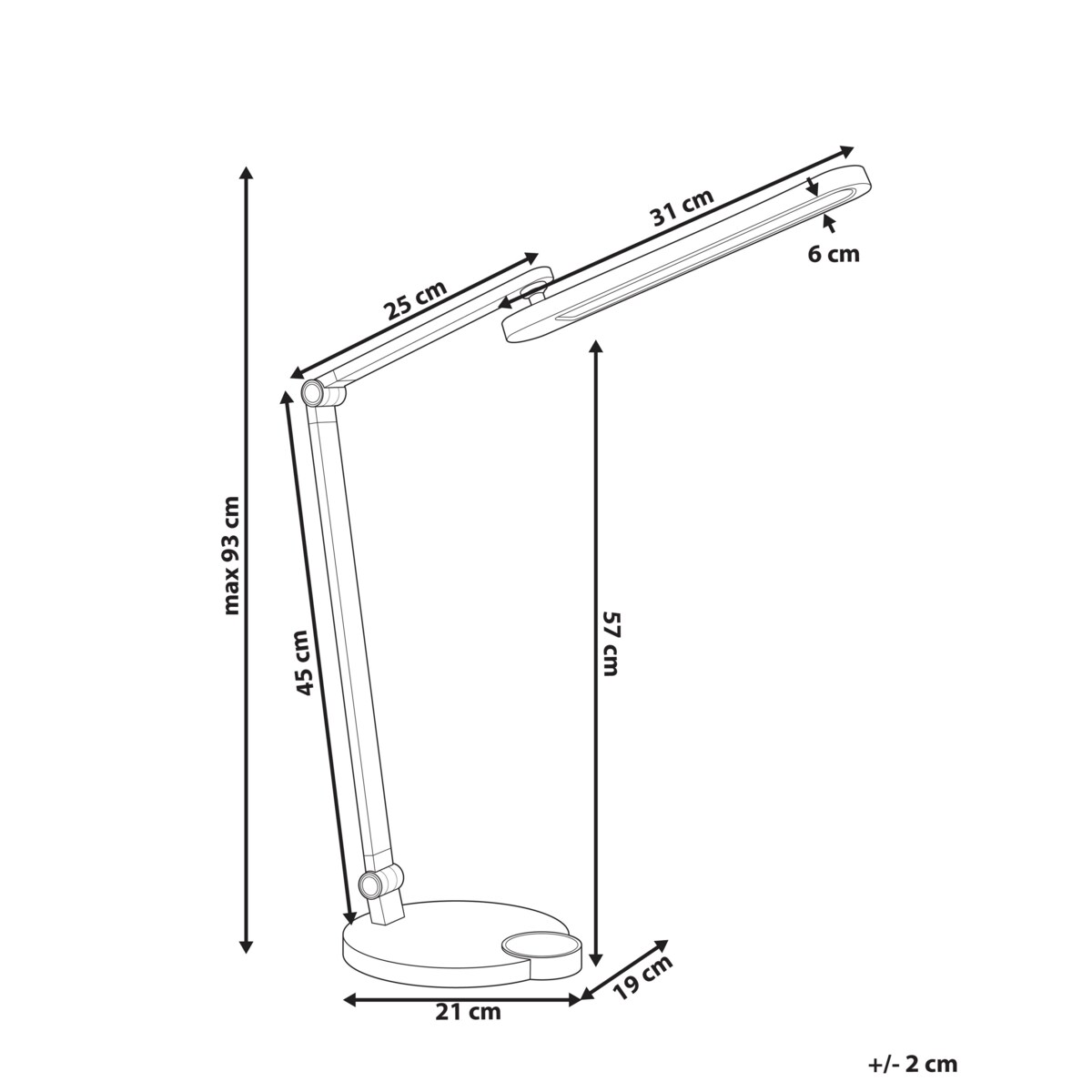 Lampa biurkowa LED CAROY Z ładowarką indukcyjną Biały
