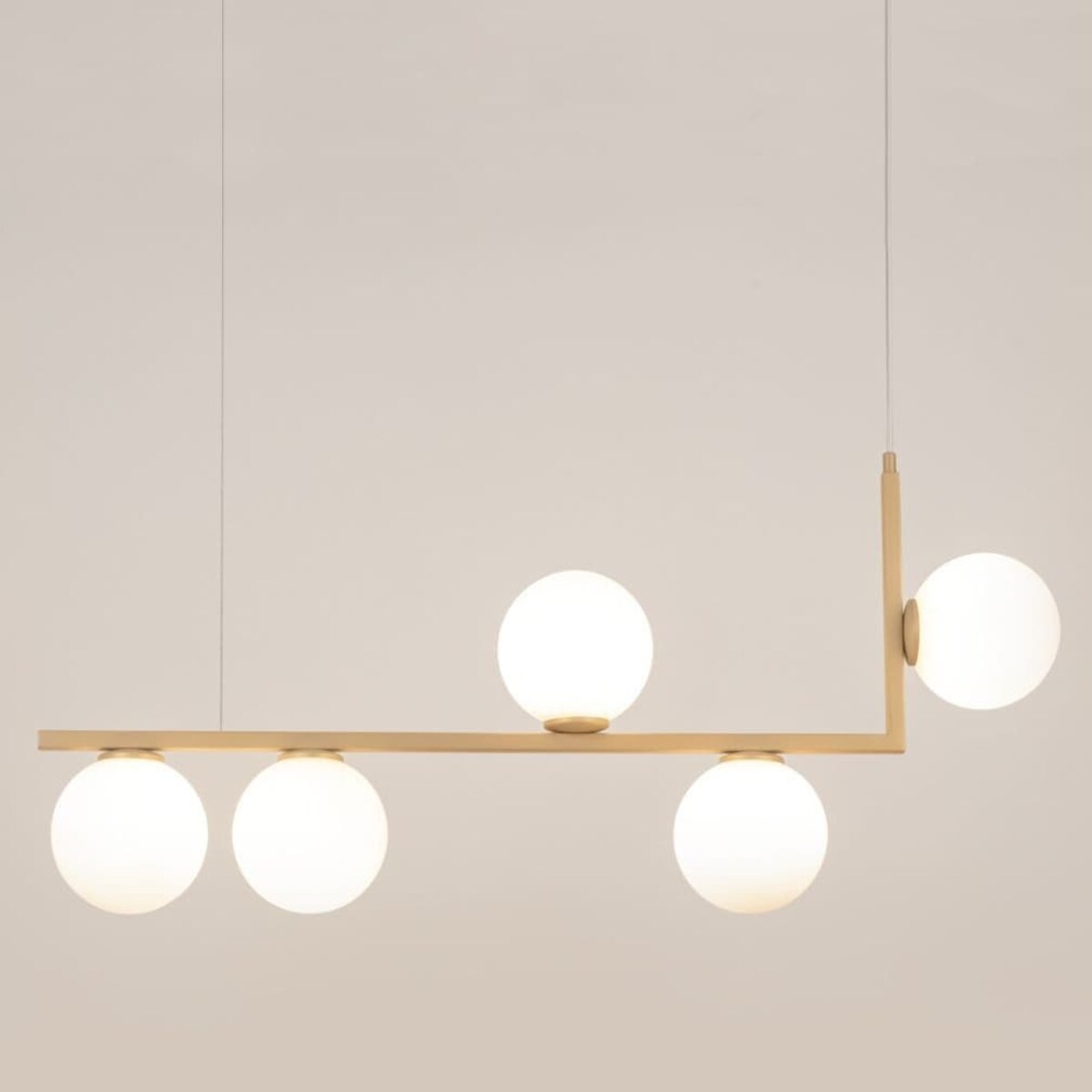 Lampa zwisowa salonowa kule Andy 33612 Sigma molekuły złota biała