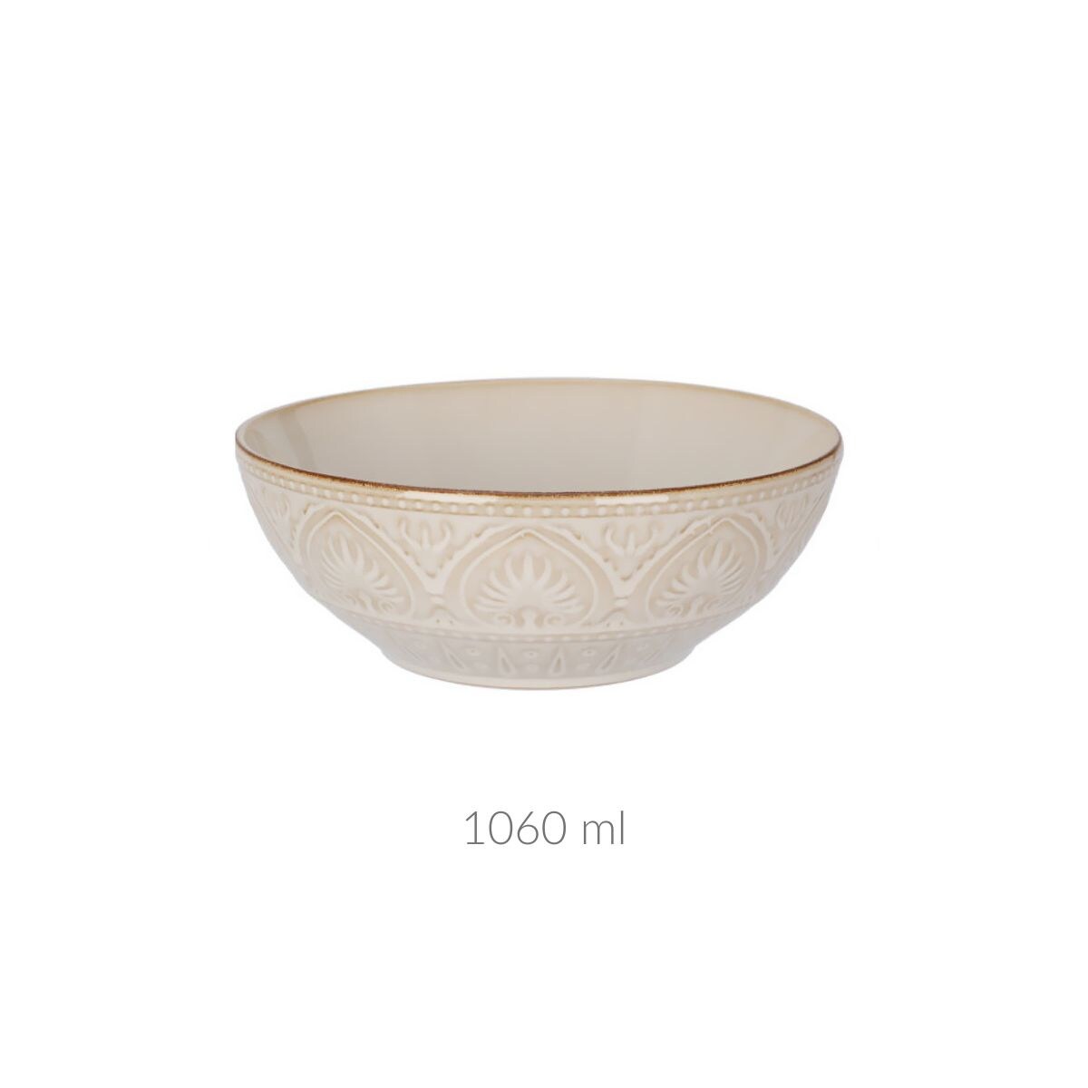 Ceramiczna miska ze żłobionym wzorem, 1060 ml